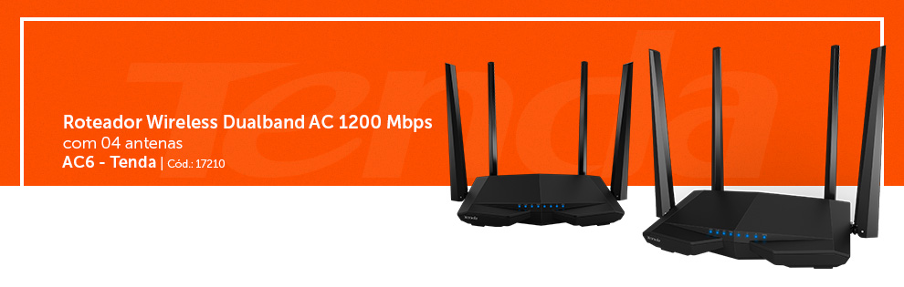 Roteador Inteligente Wireless 1167mbps Dual-Band AC6 Tenda Technology 